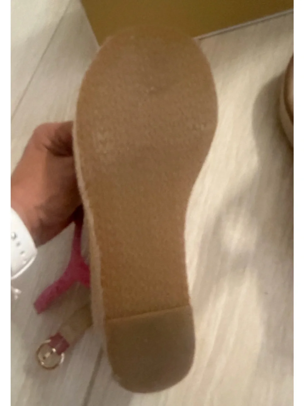 Michael Kors Pink Logo Wedge Thong Sandals